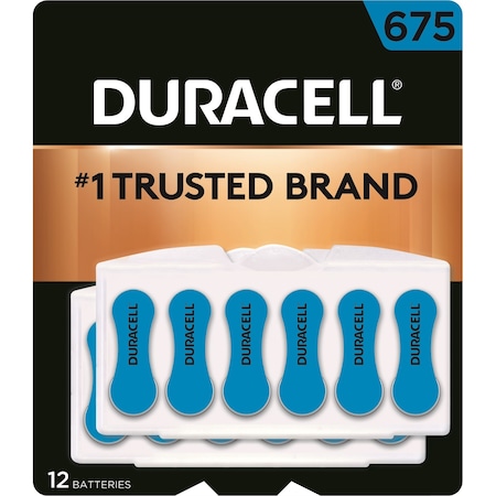 Duracell Easy Tab Hearing Aid Battery, No 675, PK12 DA675B6ZM09